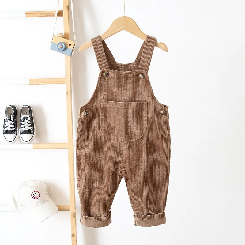 MILANCEL Baby Overalls Corduroy Jumpsuits Front Pocket Boys Pants 03 Y Kids Clothes 250117
