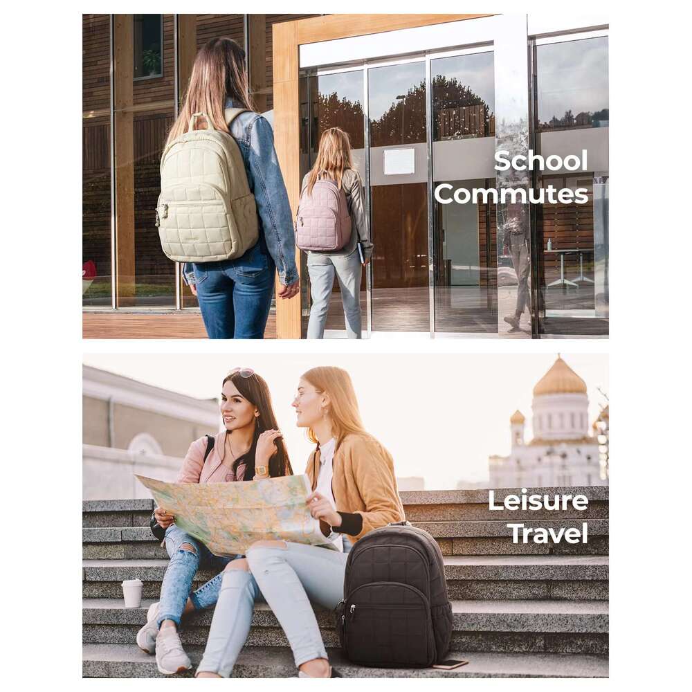 BAGSMART 15.6 Inch Laptop Waterproof Backpack Women Fashion Bags For Teenage Girls Cute School Large Female Bag