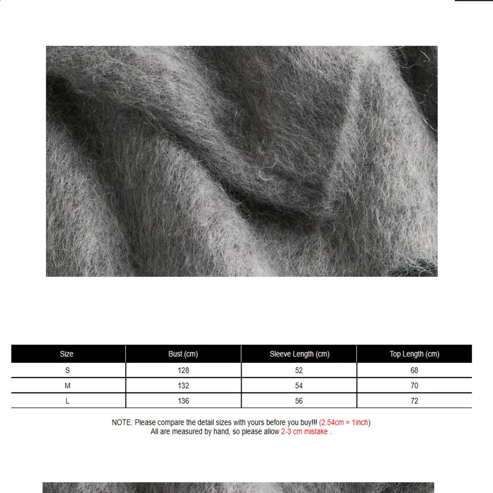 O-neck Rib Kintted Mohair Long Sleeve Sweater Women Autumn Winter Loose Cropped Jumper Female Fashion Casual All-match Pullover 250118