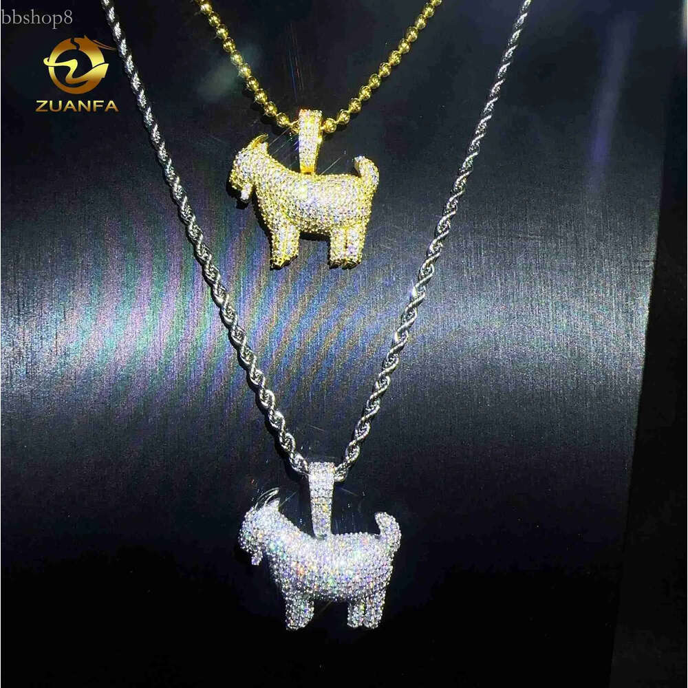 Pass Dia Tester Moissanite Hip Hop Jewelry Fashion Sterg Sier Sheep Pendant