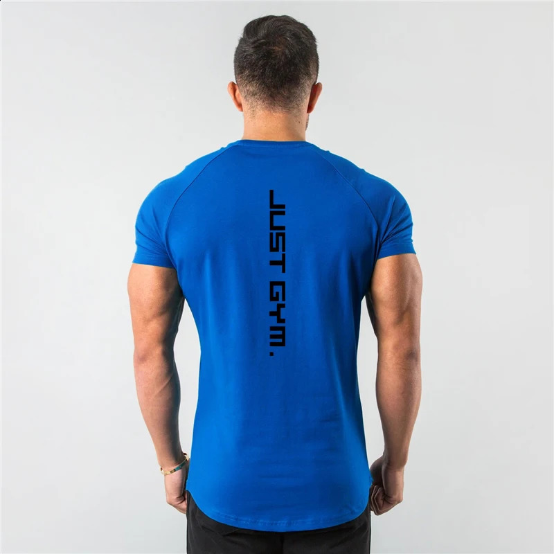 Fashion Sports T Shirt Men Short Sleeve Gym Clothing Fitness Cotton TShirt Male Bodybuilding Skinny Tee shirt Summer Tops Tees 250122