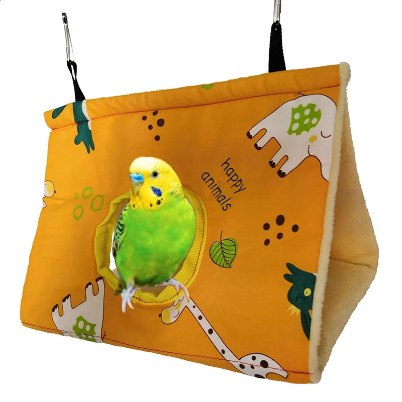 Autumn Winter Parrot Nest House Comfortable Hammock Hanging Cage Plush Thickened Sleeping Bed Cave For Bird Pet Accessories 250121