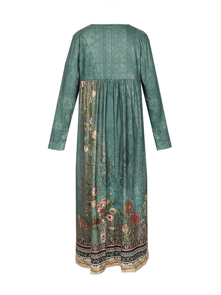 Summer Womens V-Neck Split Sleeve Button Dress V-Neck Printed Pattern Pleated With Pockets Maxi Dresses 250122