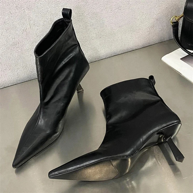 Eilyken Fashion Pointed Toe Ankle Boots Women Wedding Party Shoes Winter Autumn Slim Short Ladies Booties 250122