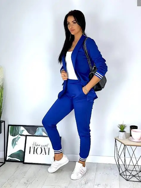 Highquality womens fall and winter in Europe the United States simple fashion solid color longsleeved suit 250122
