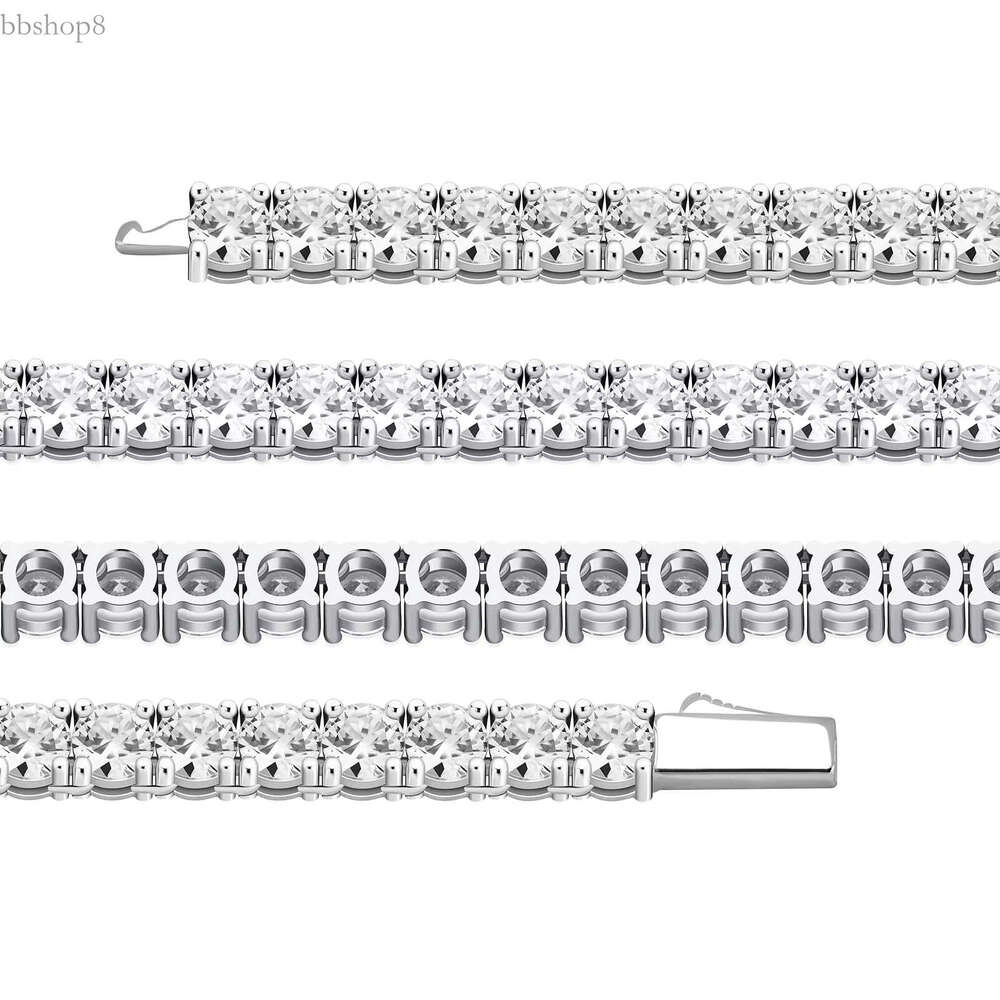 Sterg Sier VVS Moissanite Tennis Chain Necklace Custom round Brilliant Cut Spring Clasp No MOQ Gift