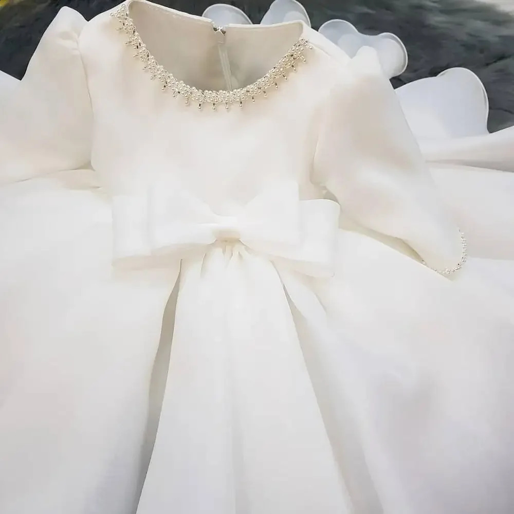Long Sleeve Baby Girl Dresses Baptism Clothing 1 Year Birthday Party Toddler Christening Gown Infant born Girl Pageant Dress 250120
