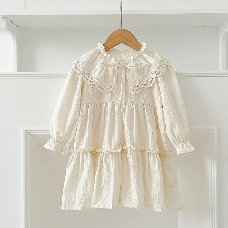 Baby Girls Dress Girls Sweet Girl Dress Ruffle Trim Party Princess Dress Lace Collar Going Out Casual Dresses Little Clothes 250117