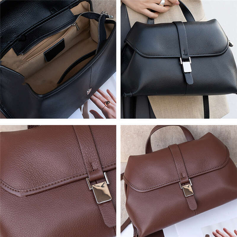 Toptrends Cow Genuine Leather Shoulder Crossbody Bags For Women 2025 Designer Satchel Purses Short Handle Ladies Handbags