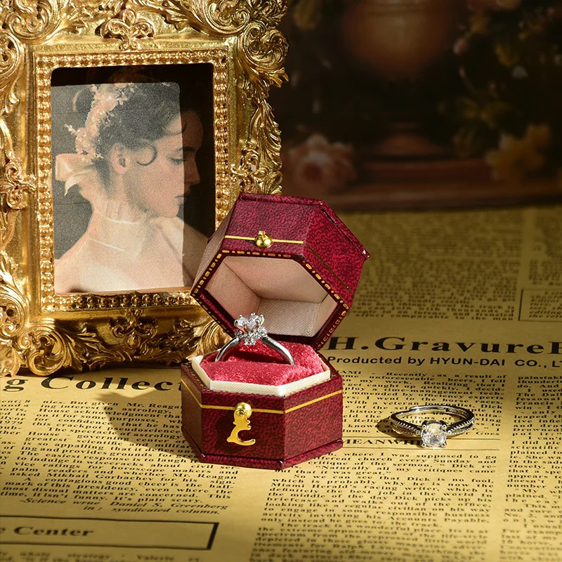 TAIMY Vintage Ring Box Handcrafted Wedding Antique Ring Box lassical Victorian Style Decor Mini Jewelry Box Ring Storage Case 250117
