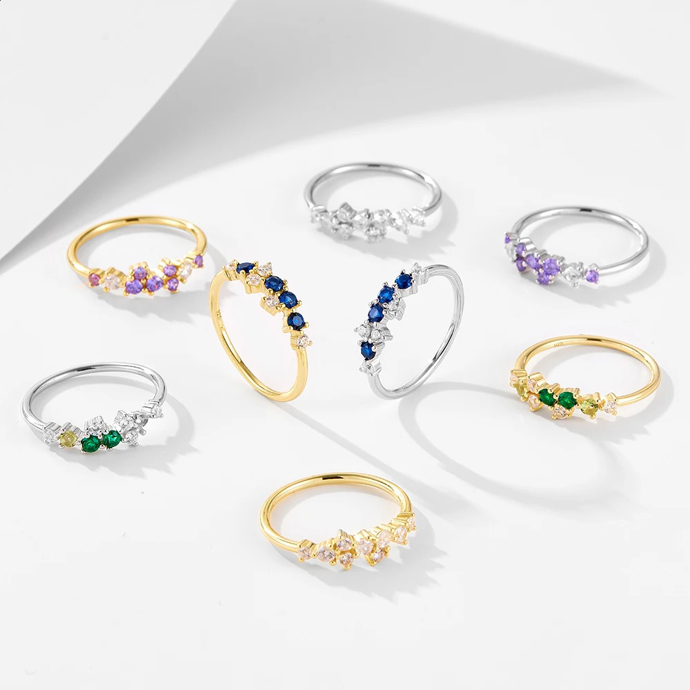minimalistic birthstone zircon trend the night sky Inspired twinkling stars Stackable cluster rings jewelry for women girls 250121
