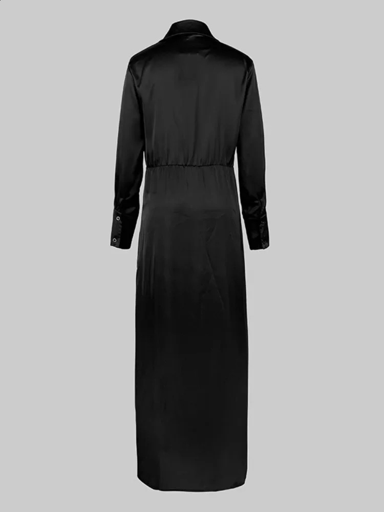 Lemongor Office Ladies High Waisted Wide Leg Jumpsuits Fashion Solid Color Long Sleeves Loose One Piece Suits No Belt 250114