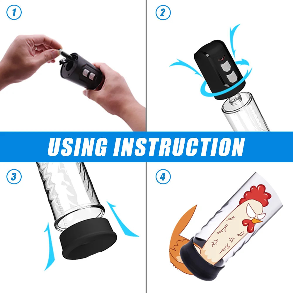 Electric Penis Pump Enlargement Extend Trainer Male Masturbator Cock Vacuum Adult Goods Sex Toy for Men 250121