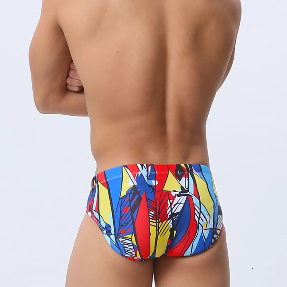 Push Pad Swimwear Men Fun Cartoon Print Swim Trunks Low Waist Swimsuit Sexy Bikini Shorts Beachwear Swimming Gay Mens Briefs 250121