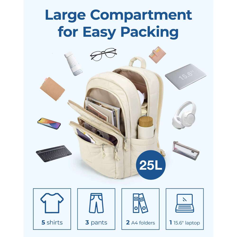 BAGSMART 15.6 Inch Laptop Waterproof Backpack Women Fashion Bags For Teenage Girls Cute School Large Female Bag