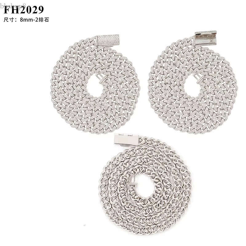 Hot Sale 8mm GRA Certified Moissanite Dia chain Sier 6 78inches 16 18 20 24 inches moissanite Cuban Necklace