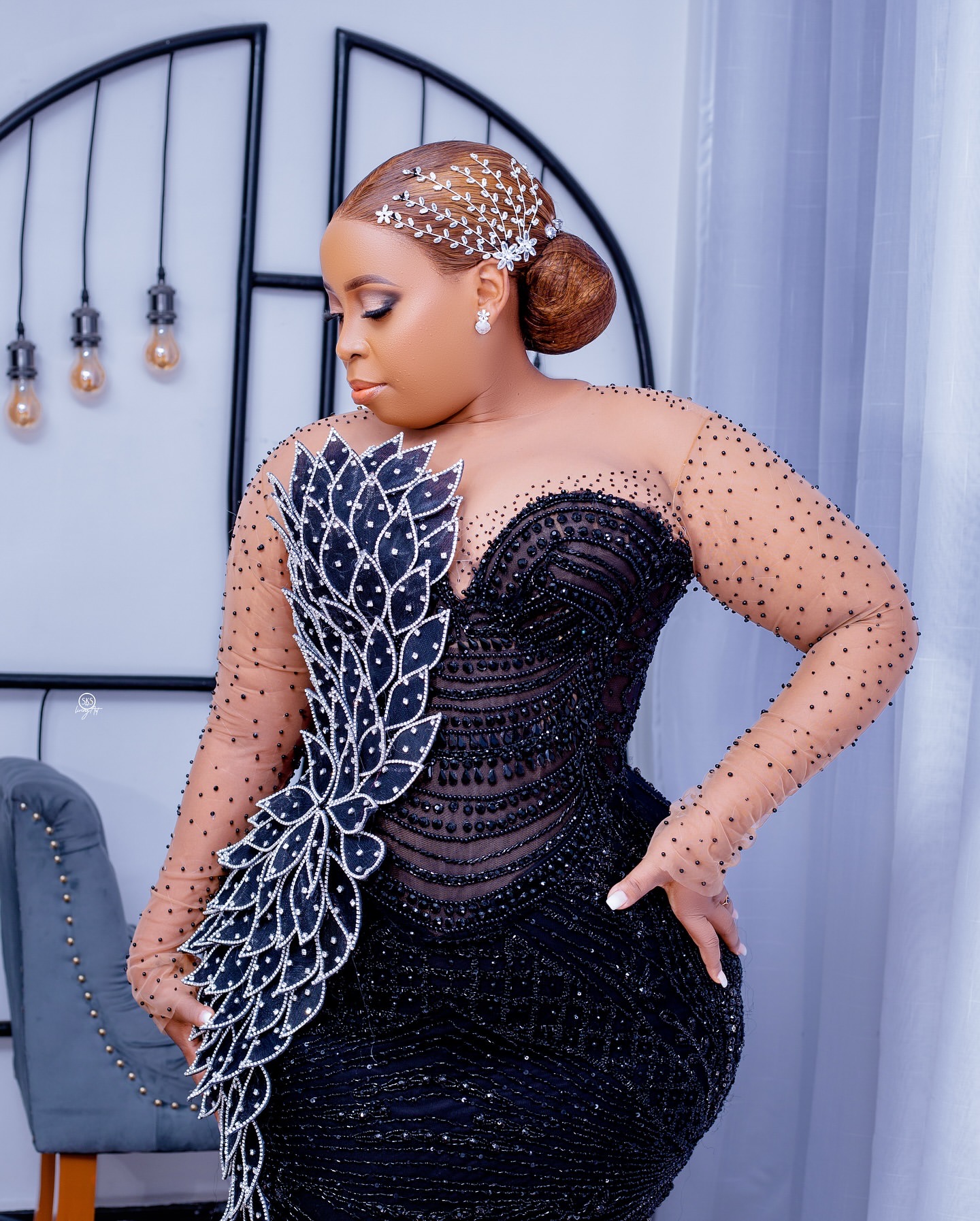 Aso Ebi Dark Navy Mermaid Prom Dresses 2025 rals Beaded Sequined Evening Formal Party Second Birthday Engagement Gowns Plus Size Dress For Special Ocn