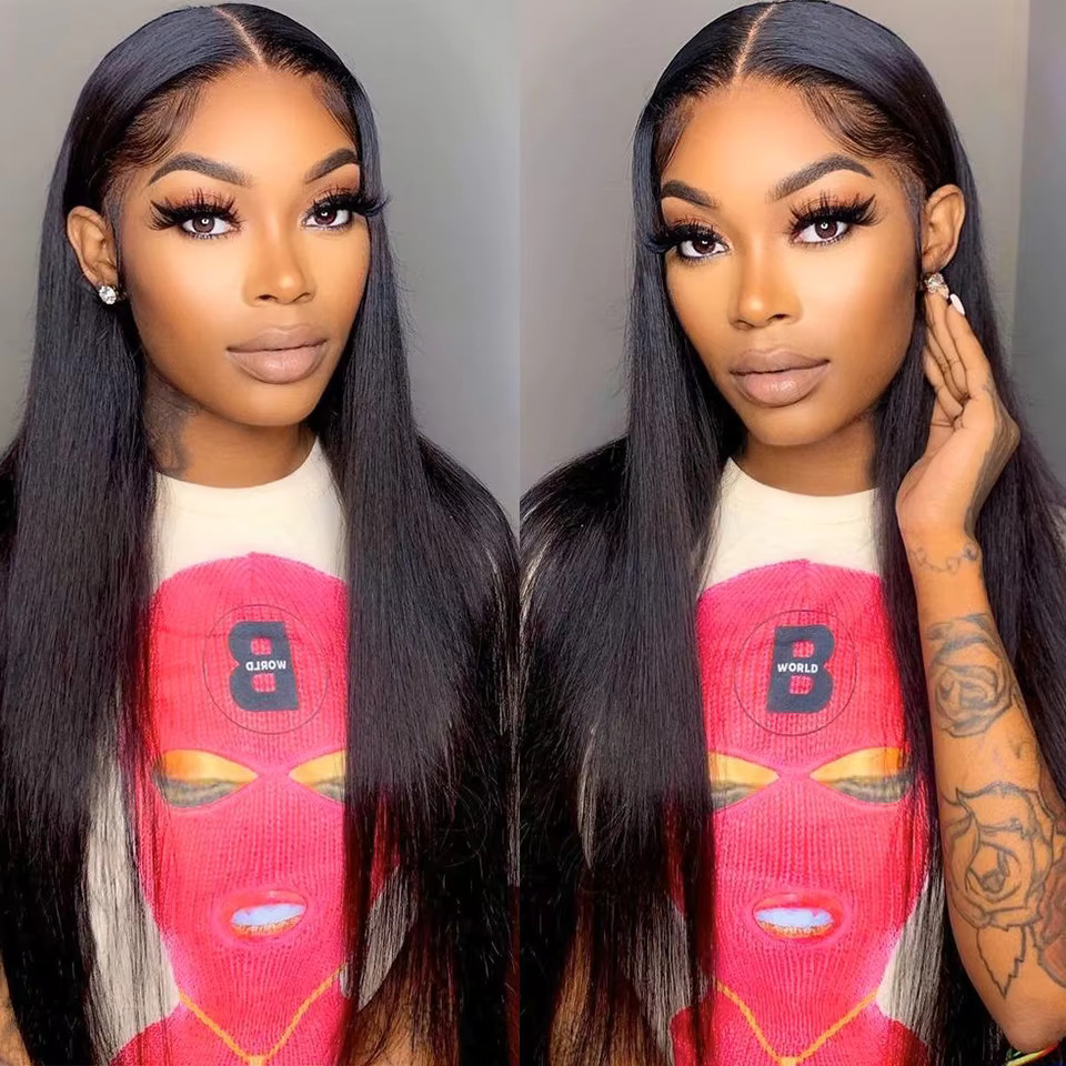 HD Transparent Frontal Pre Plucked Brazilian Straight 13x4 13x6 Lace Front Human Hair Wigs For Black Women