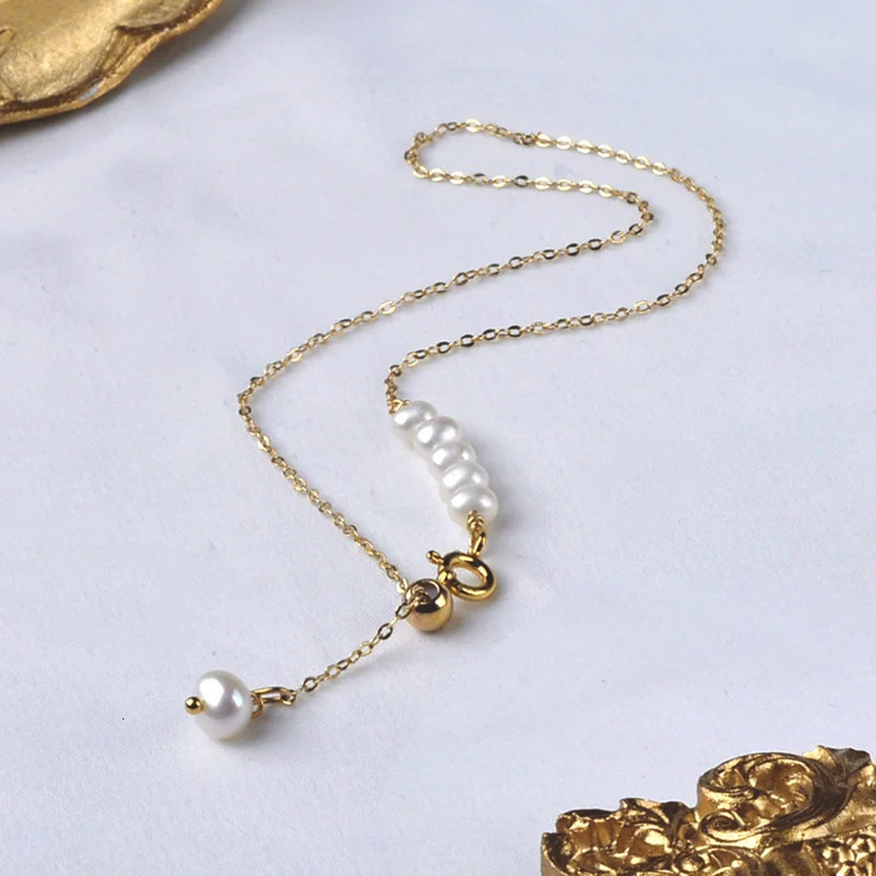 XF800 Pearl Necklace Natural Freshwater 14K Gold Filled Chain Original Handmade Customization Exquisite Jewelry Girl Gift 250110