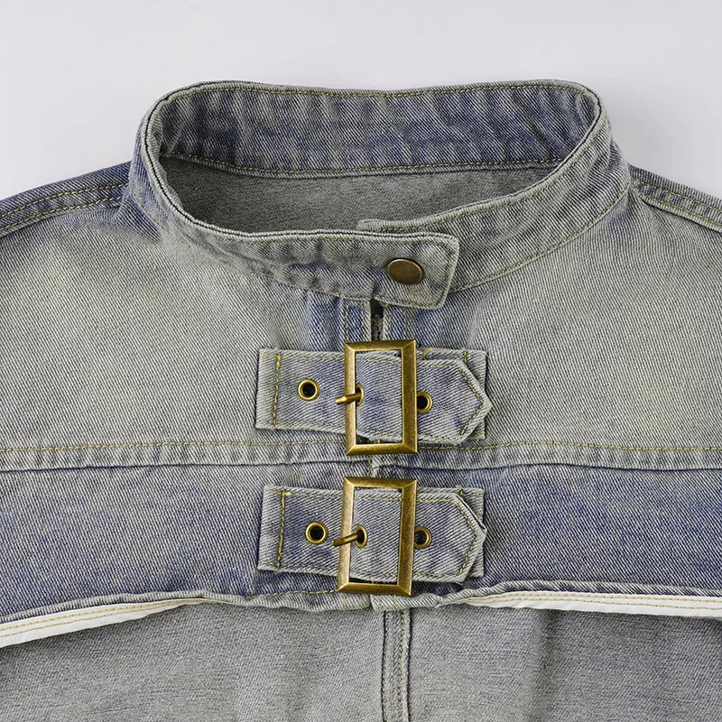Personality Sexy Denim Y2k Aesthetic Cropped Coat Vintage Fashion Harajuku Jackets Japanese Women Outerwear Streetwear Jackets 250118