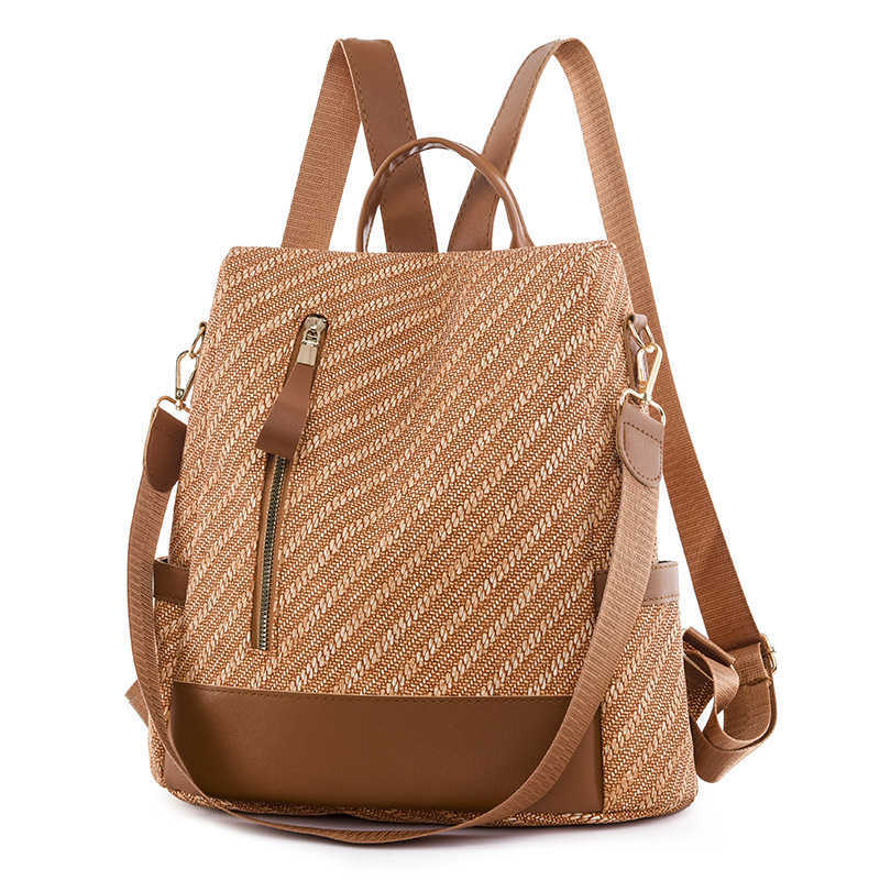 Womens backpack new PU large capacity outdoor travel backpack casual lightweight backpack womens bag