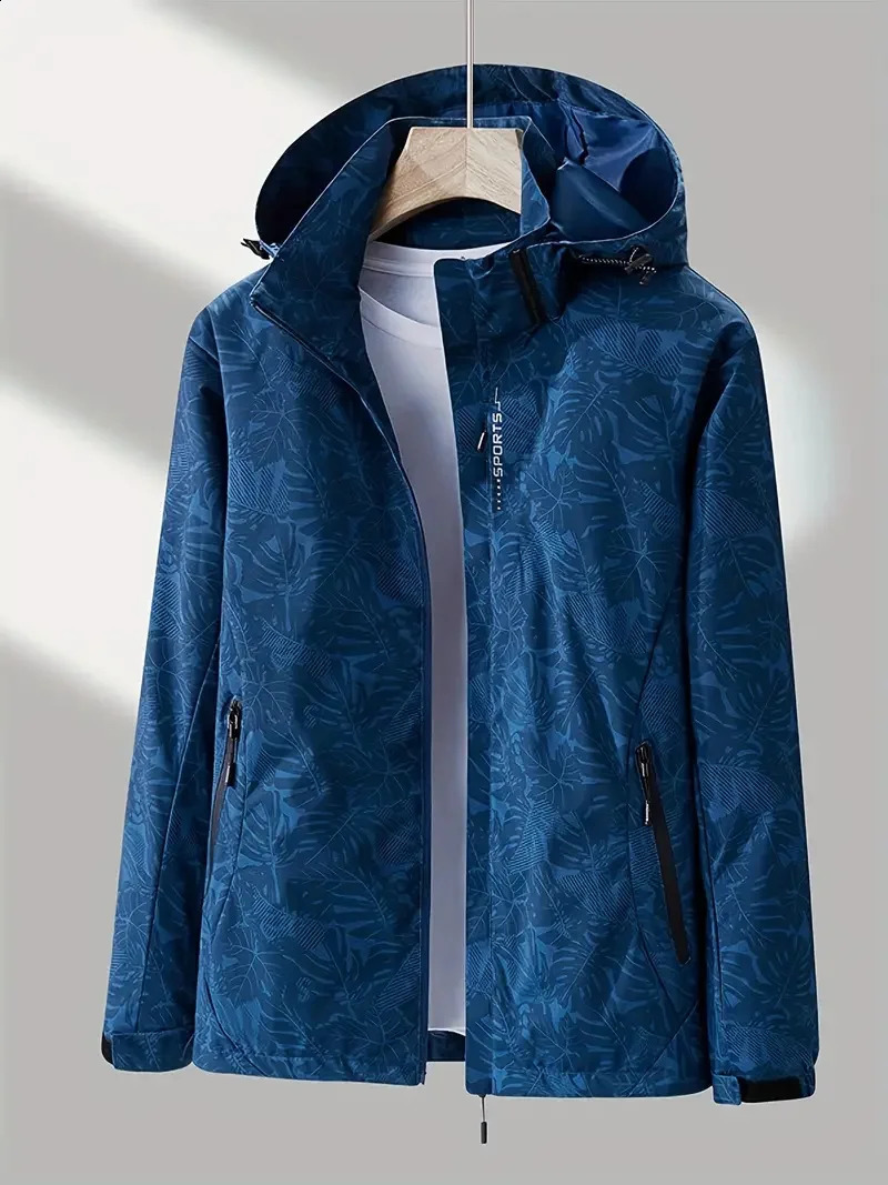 Man Spring Autumn Leisure And Comfortable Outdoor Zipper Windbreaker Fashion Printed Windproof Jacket 250117