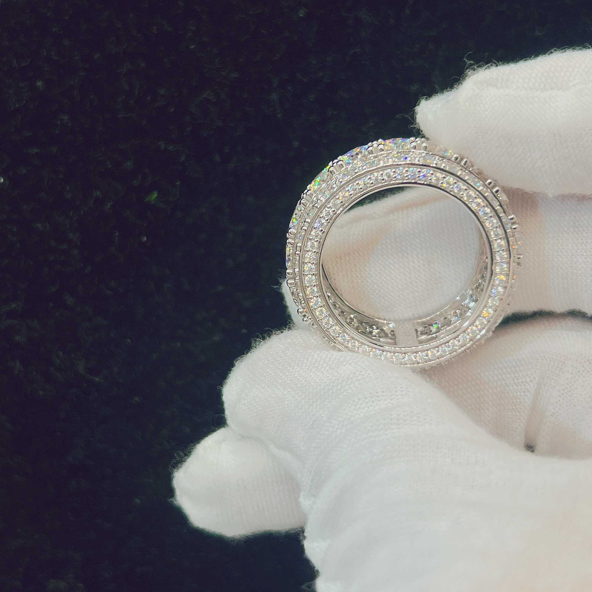 Fine Jewelry New Fashion Pass Tester Diamond Luxury VVS Moissanite Silver 925 Iced out Ring
