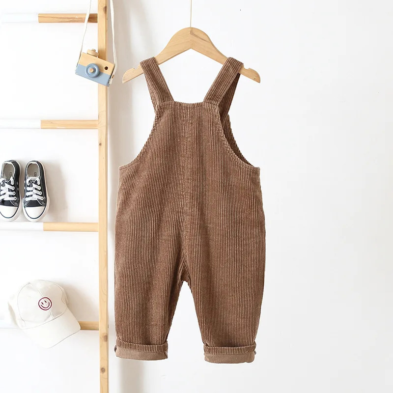 MILANCEL Baby Overalls Corduroy Jumpsuits Front Pocket Boys Pants 03 Y Kids Clothes 250117