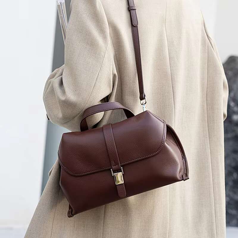 Toptrends Cow Genuine Leather Shoulder Crossbody Bags For Women 2025 Designer Satchel Purses Short Handle Ladies Handbags