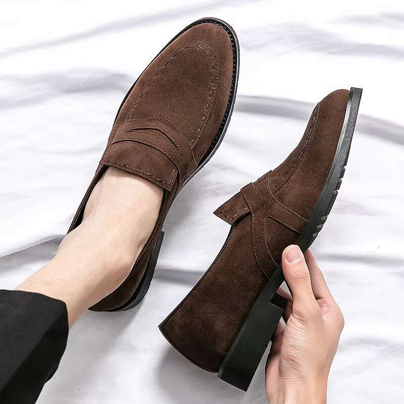 Men's Loafers Brown ck Breathable Casual Handmade Slip on Shoes for Men atillas Hombre