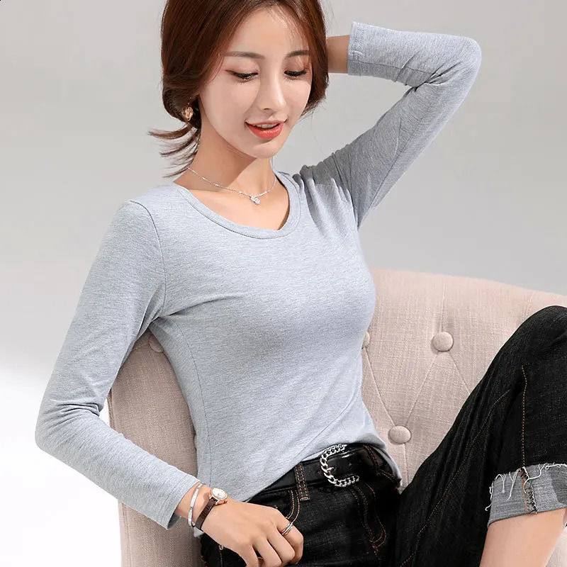 MRMT 2024 Womens Tshirt Slim Pure Cotton 95 Women Longsleeved for Female Thin White Tops Woman Tees Shirt 250114