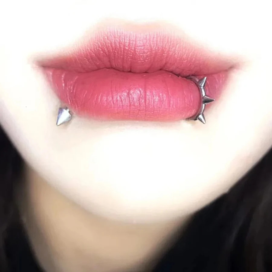 2PCS Trendy 10mm Stainless Steel Punk Clip on Piercing Nose Wrap Lip Rings Unisex Ring Women Men Tusk Body Jewelry 250110