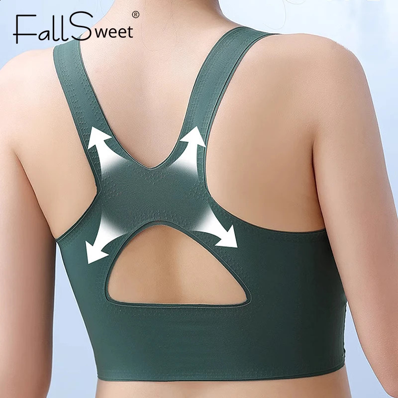 FallSweet Push Up Womens Seamless Strapless Sports Bra Top Comfortable No Drop Bralette Sexy Cross Back Brassiere 250122