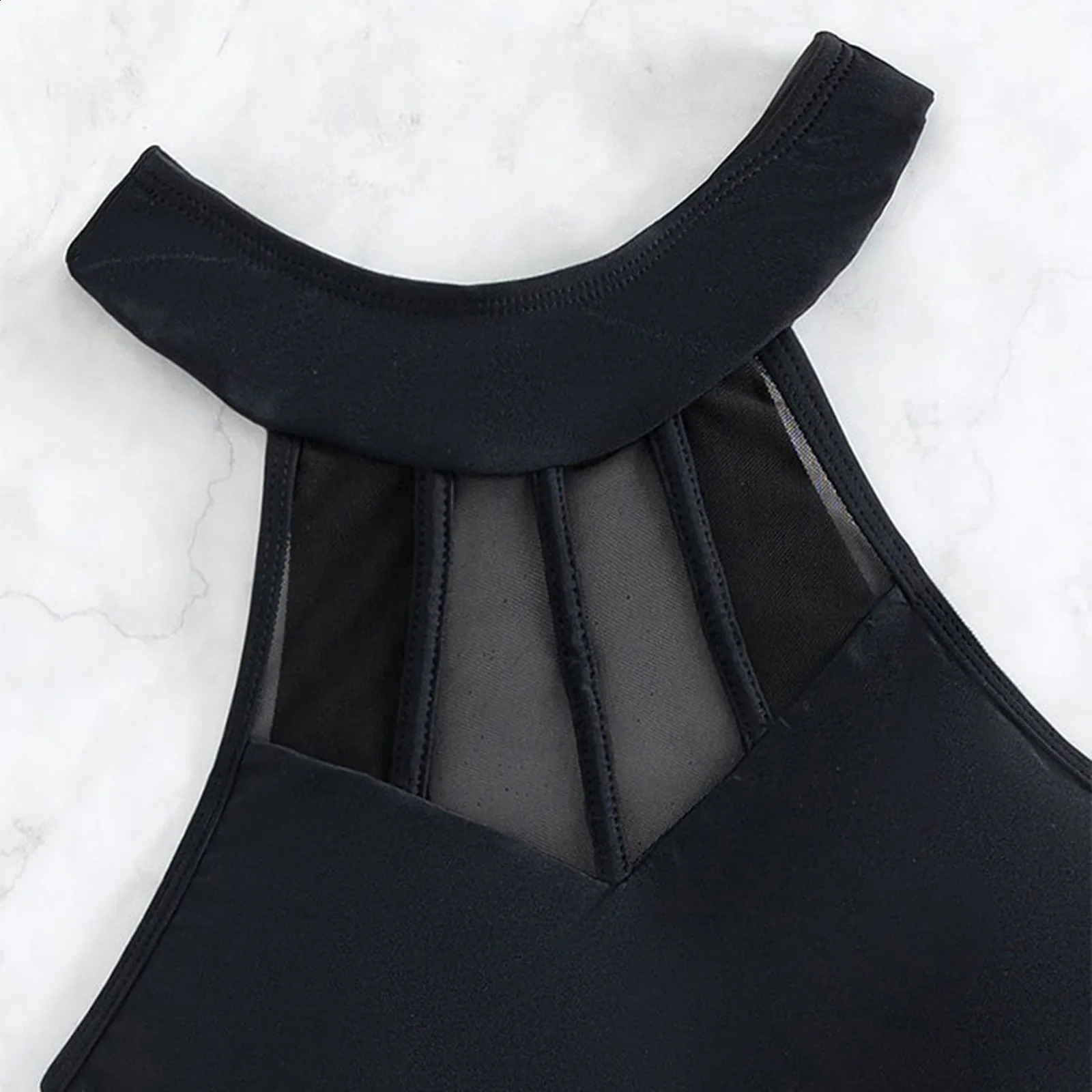 Sexy Mesh Hollow Open Back Womens Swimwear Bikini 250120