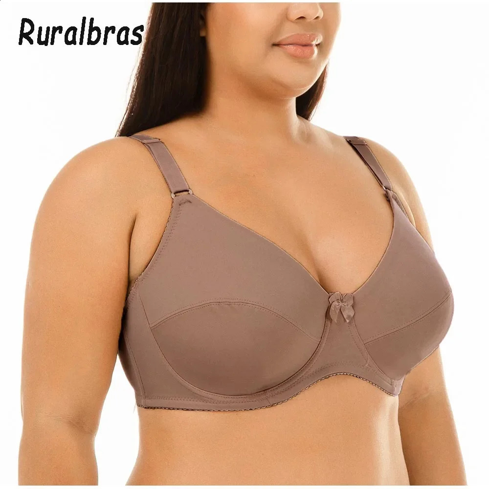 Comfortable Unlined thin bras for women push up Pure Color Large Size Bra with wire nonpadded bralette big breast C D cup C21 250122