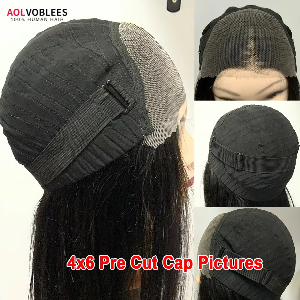 Glueless Human Hair Ready to Wear Loose Deep Wave Pre Cut Lace Closure Wig 6x4 closure human hair 13X6 hd lace front wig