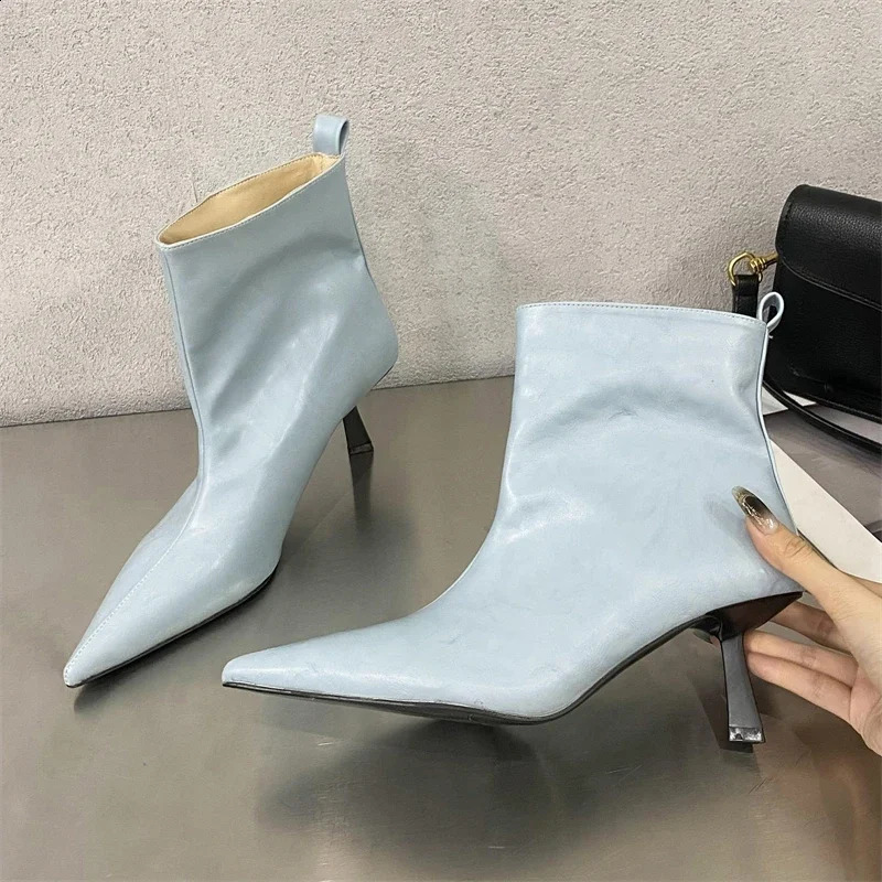 Eilyken Fashion Pointed Toe Ankle Boots Women Wedding Party Shoes Winter Autumn Slim Short Ladies Booties 250122