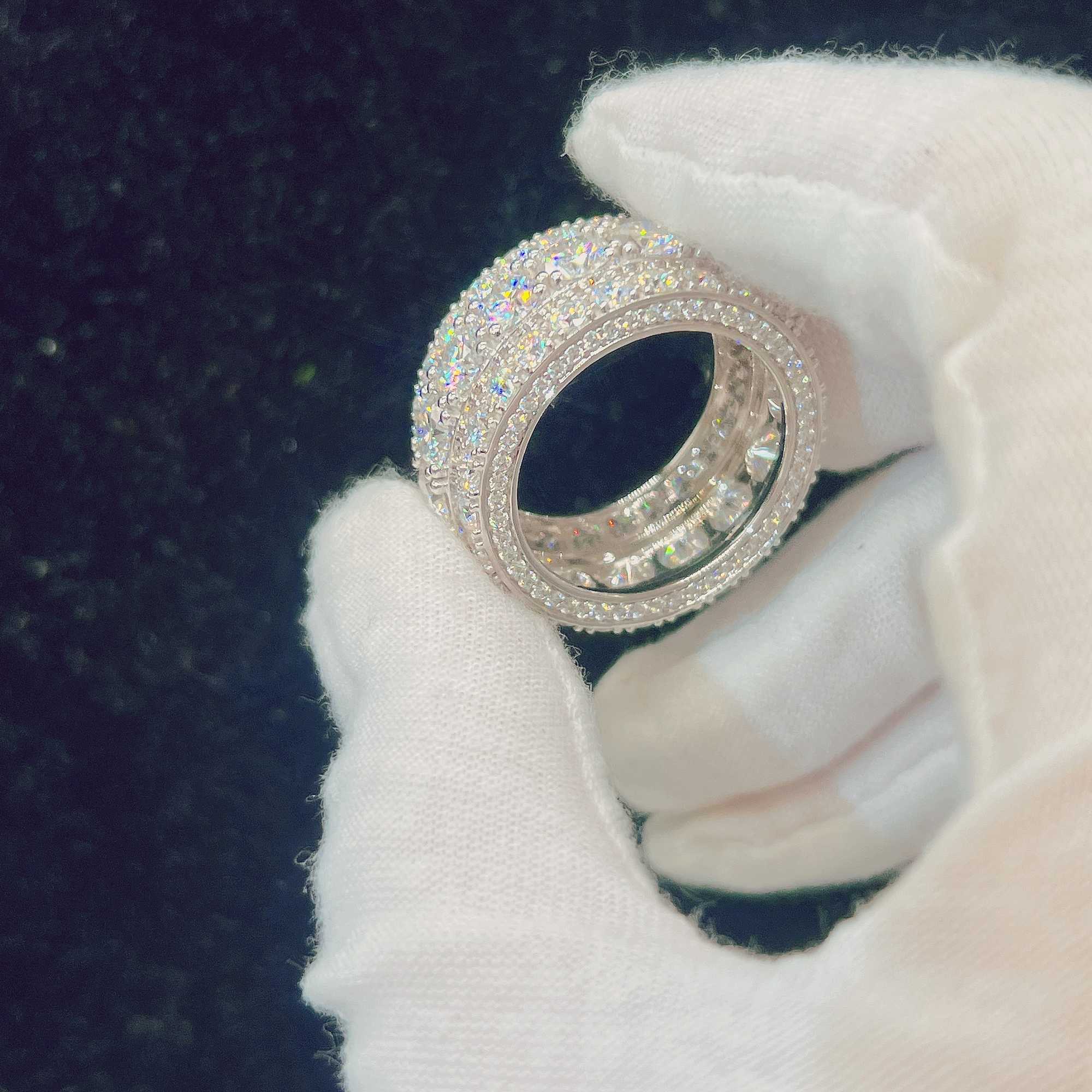 Fine Jewelry New Fashion Pass Tester Diamond Luxury VVS Moissanite Silver 925 Iced out Ring
