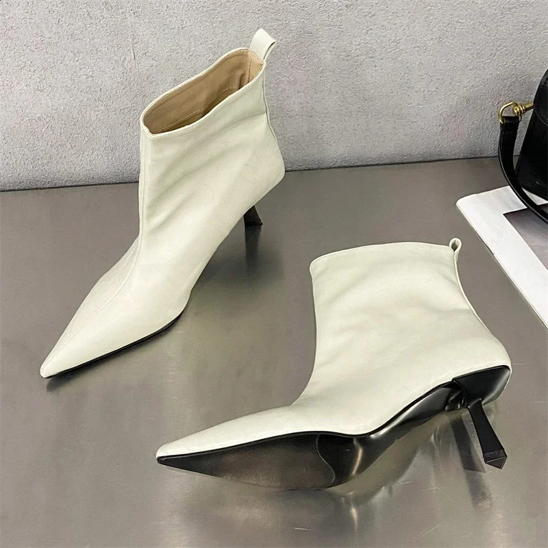 Eilyken Fashion Pointed Toe Ankle Boots Women Wedding Party Shoes Winter Autumn Slim Short Ladies Booties 250122