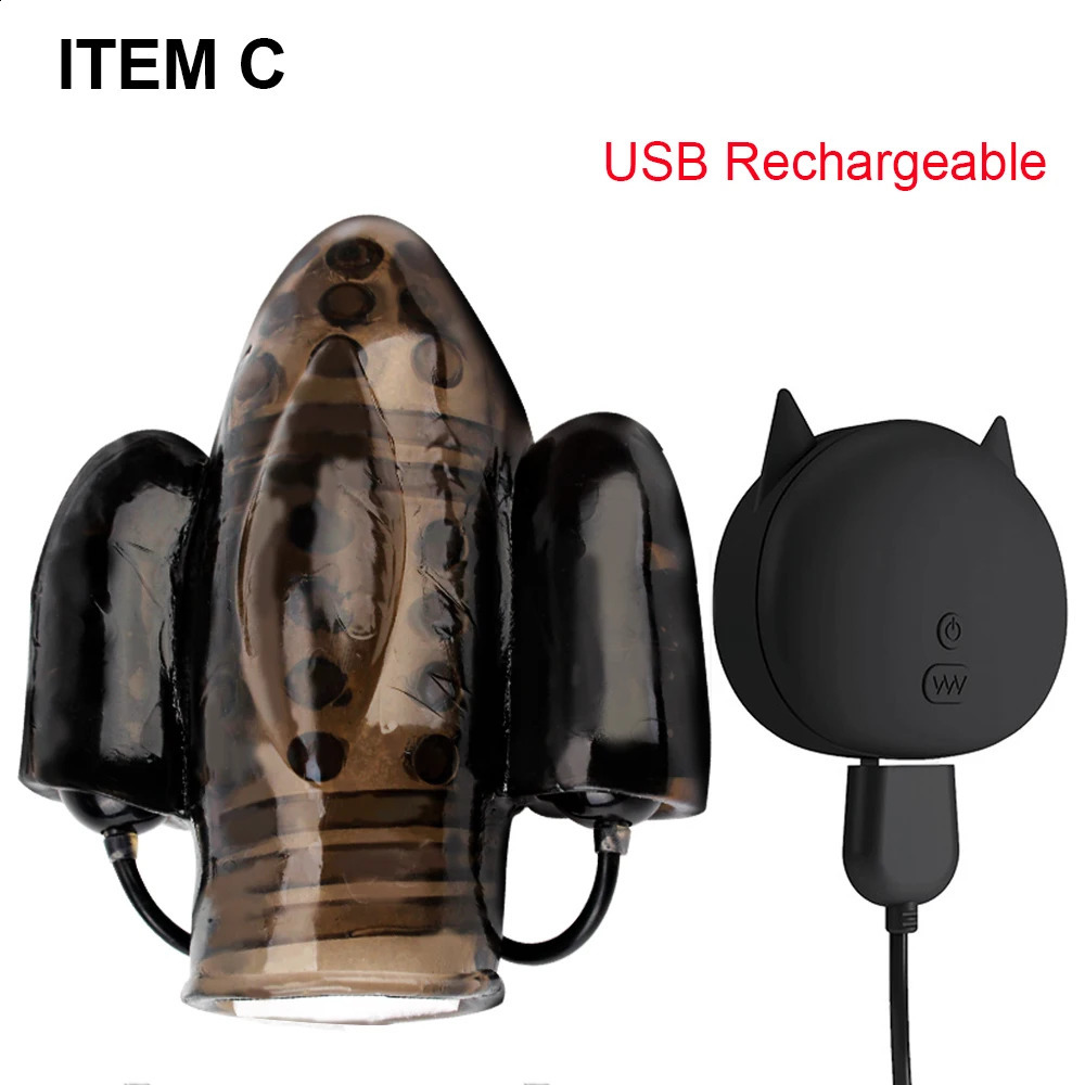Cock Sleeve Sex Toys for Men Male Masturbator 10 Modes Glans Sucking Delayed Ejaculation Trainer Penis Vibrator Silicone Spikes 250108