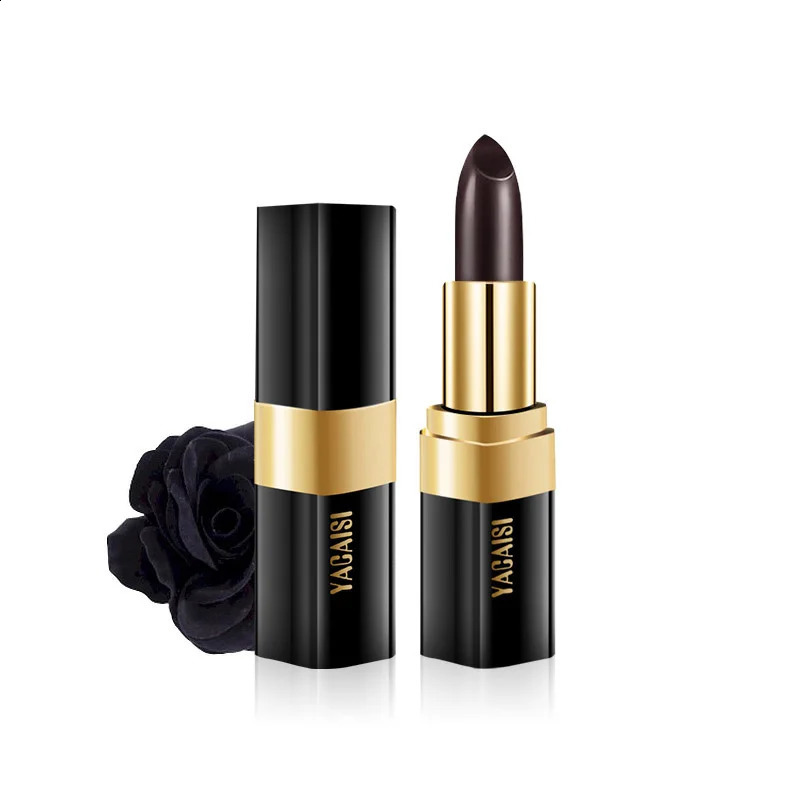 Rose extract black lipstick Sexy Red Lip Color changing Waterproof Makeup Long Lasting Matte Lipstick r lip balm 1Pcs 250108