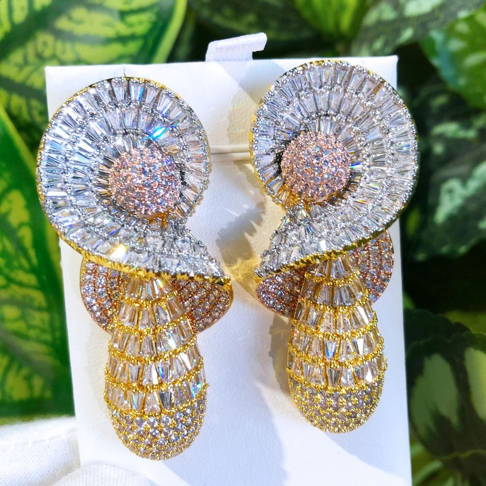 Missvikki Shiny Drop Pendant Earrings for Women Daily Trendy Original Girl Gift Bloom High Quality Korean Accessories 250120