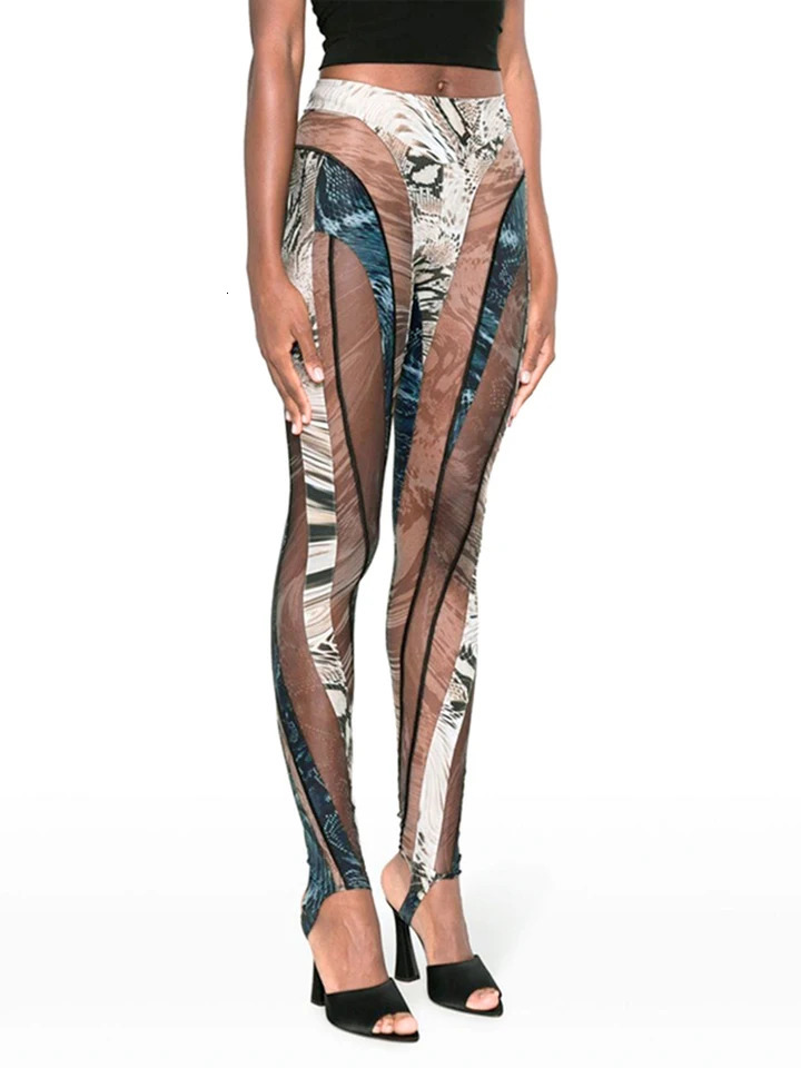 Y2K Print Womens Pants Hipster Panelled All-matched High Waist Skinny Stretch Trousers Female Attractive Street Bottoms 250122