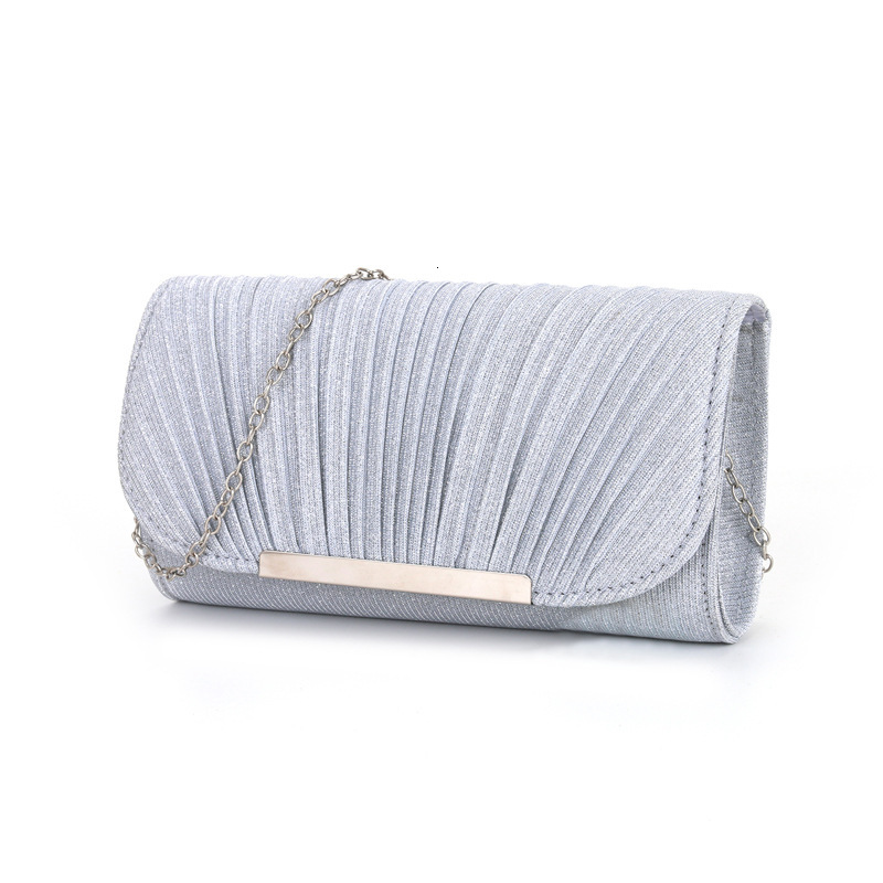 Cross Shoulder Dinner Women's Clutch Bag, Pleated High Stitching Round Bottom, Hand-Held Evening Bag