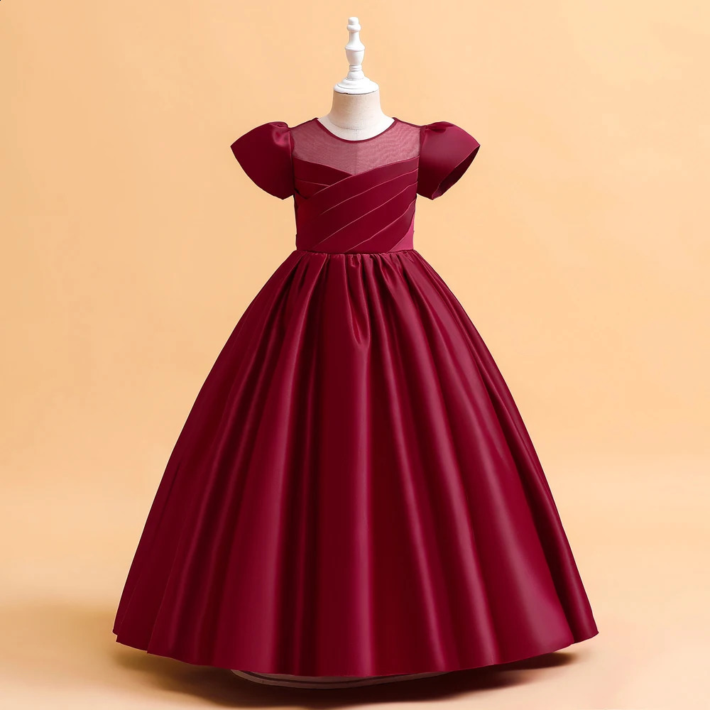 Elegant Bridesmaid Dresses For Girls Wedding Party Gown White First Communion Ceremony Long Evening Dress Kids Summer Clothes 250218