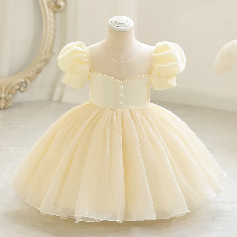 Baby Girls 1st Birthday Baptism Beading Dress For Girls Princess Costumes Kids Party Clothes Toddler Dresses 250120