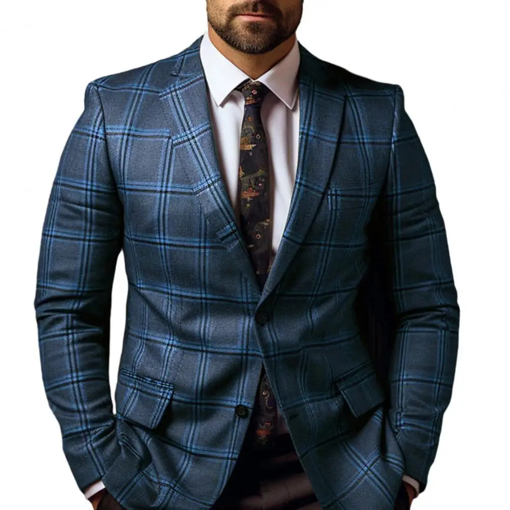 British Style Men Plaid Fashion High End Slim Wedding Banquet Prom Tuxedo Classic Mens Business Suit 1 PC 250115