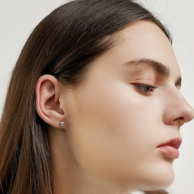 bubble lucky clover stud earrings designer for women sterg sier pass dia tester vvs moissanite earring plated PT950 gold jewelry valentines day gift