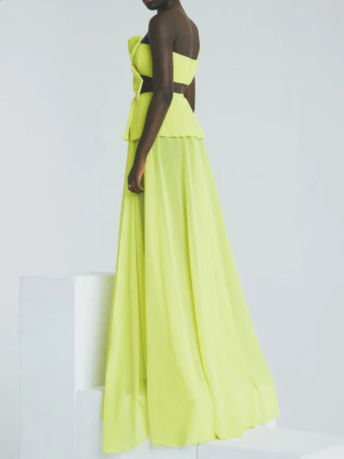 Pale Yellow 3d Three-Dimensional Split Women Bikini And Covered Long Skirt Butterfly Sexy Youth Fashion Swimsuit 250109