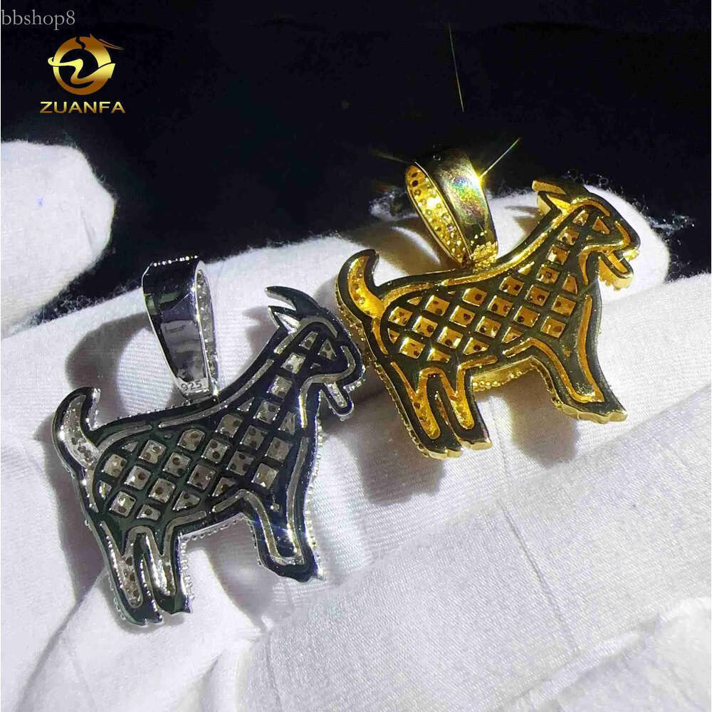 Pass Dia Tester Moissanite Hip Hop Jewelry Fashion Sterg Sier Sheep Pendant